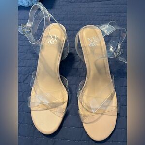 New York & Company Clear Strap Wedges